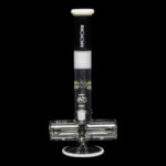 ROOR Tech | 18" Inline Water Pipe - Smokey Grey & White | Experience Elegance in Every Puff