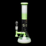 ROOR Tech | Fixed 14" 50x5mm Beaker - Milky Green & White | Elevate Your Smoking Experience with Premium German Glass