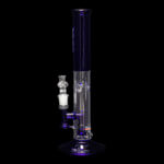 ROOR Tech | Mini 14" Fixed Stem Straight Tube Water Pipe - Blue & Clear | Grace in Glass: Art Meets Function