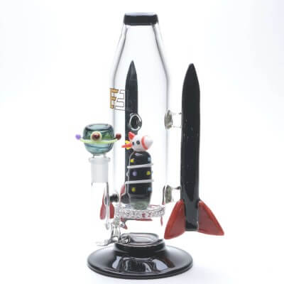 Empire Glassworks Galactic Flagship Rocket Ship Water Pipe 01