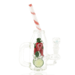 Empire Glassworks | Icy Strawberr Cucumber Detox Mini Water Pipe | The Perfect Fusion of Art and Refreshment