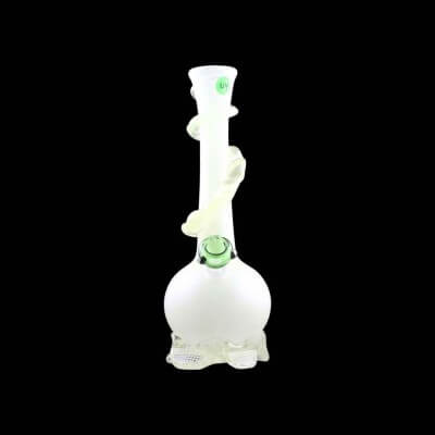 Chameleon Glass 12" Calcifers Sand Castle UV Reactive Water Pipe - White