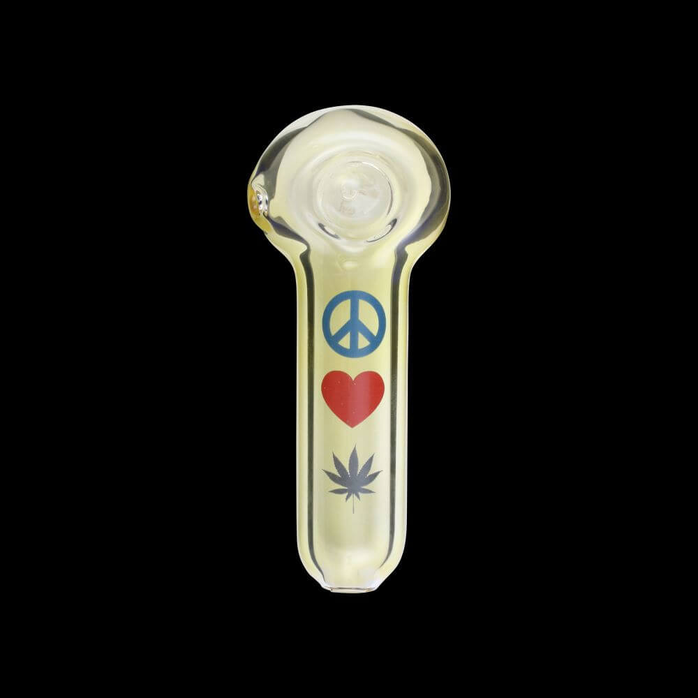 Chameleon Glass Peace, Love, & Cannabis Hand Pipe