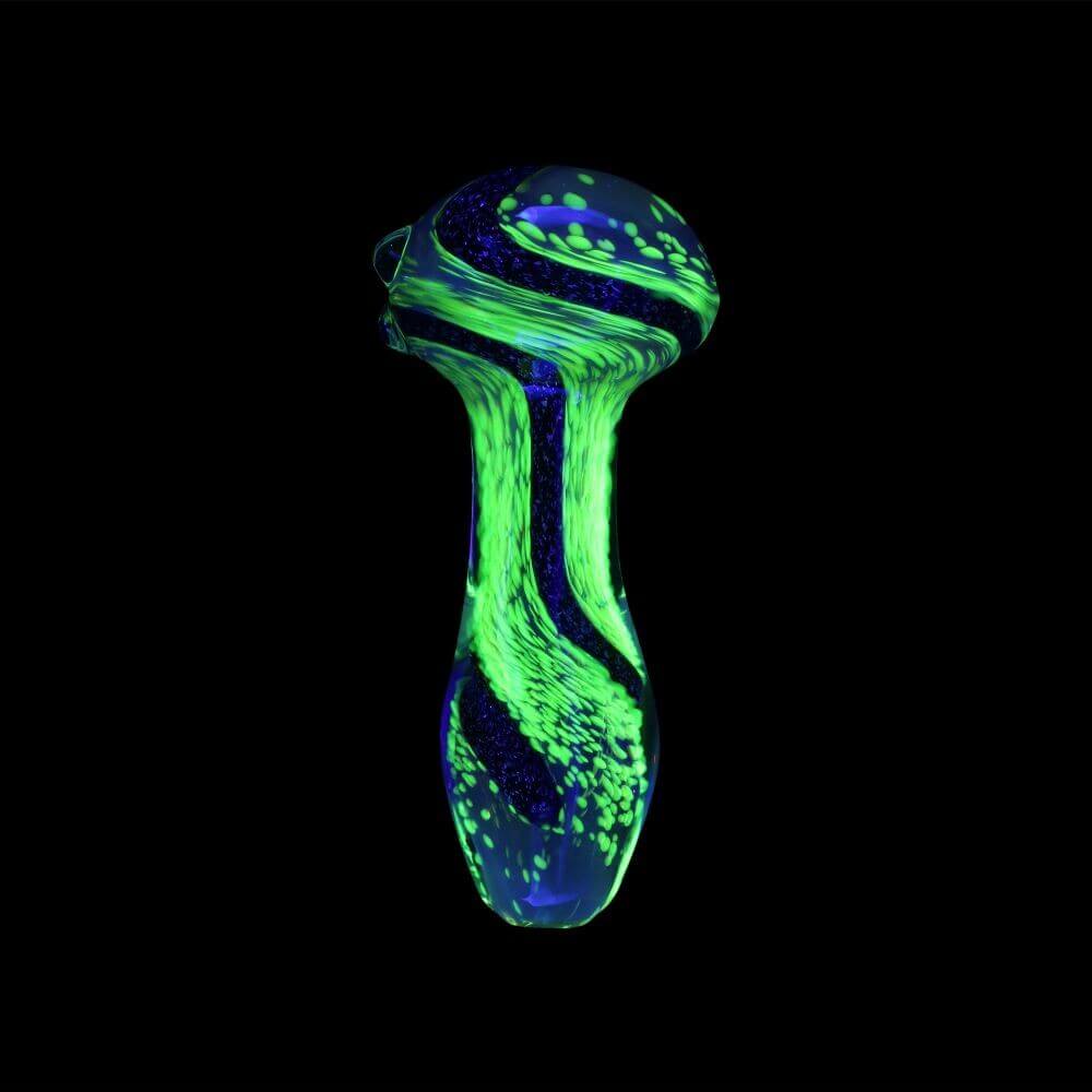 Chameleon Glass Respirator Hand Pipe - UV Reactive 03