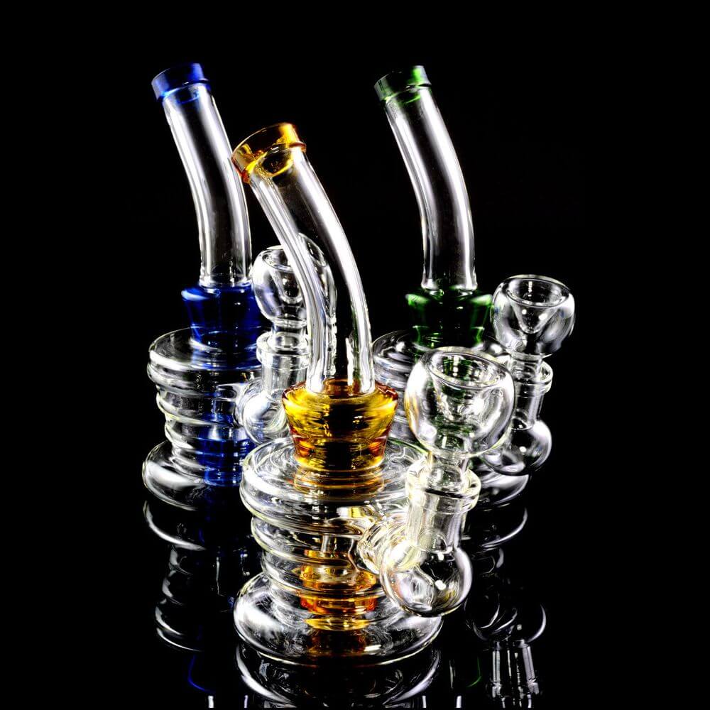 Mini Showerhead Perc Dab Rig with Color Accent