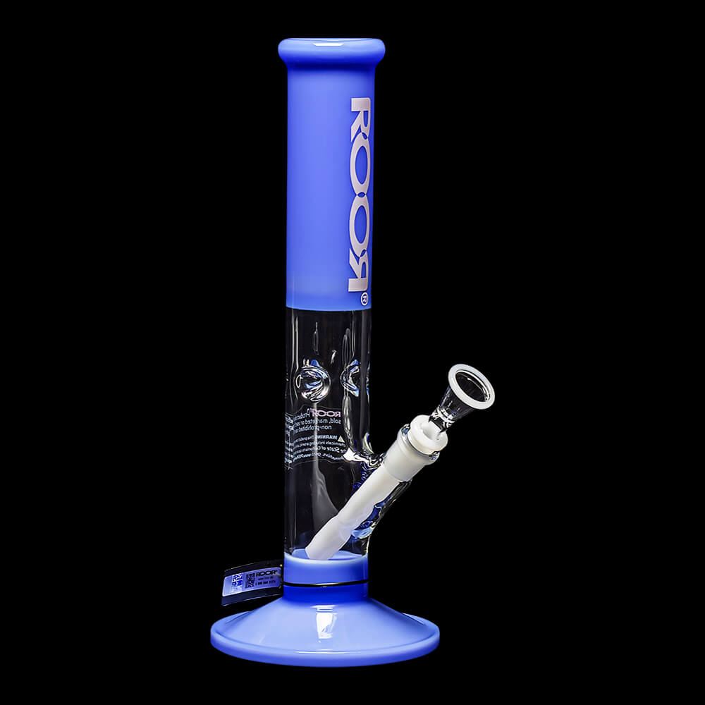 ROOR Classic 14" Color Straight Tube Bong - Milky Blue - 06