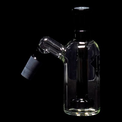 Diamond Glass Ash Catcher 45° 14mm/14mm w/ Showerhead Perc - Black - 01