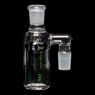 Diamond Glass Ash Catcher 90° 19mm/19mm w/ Tree Perc - Green - 01