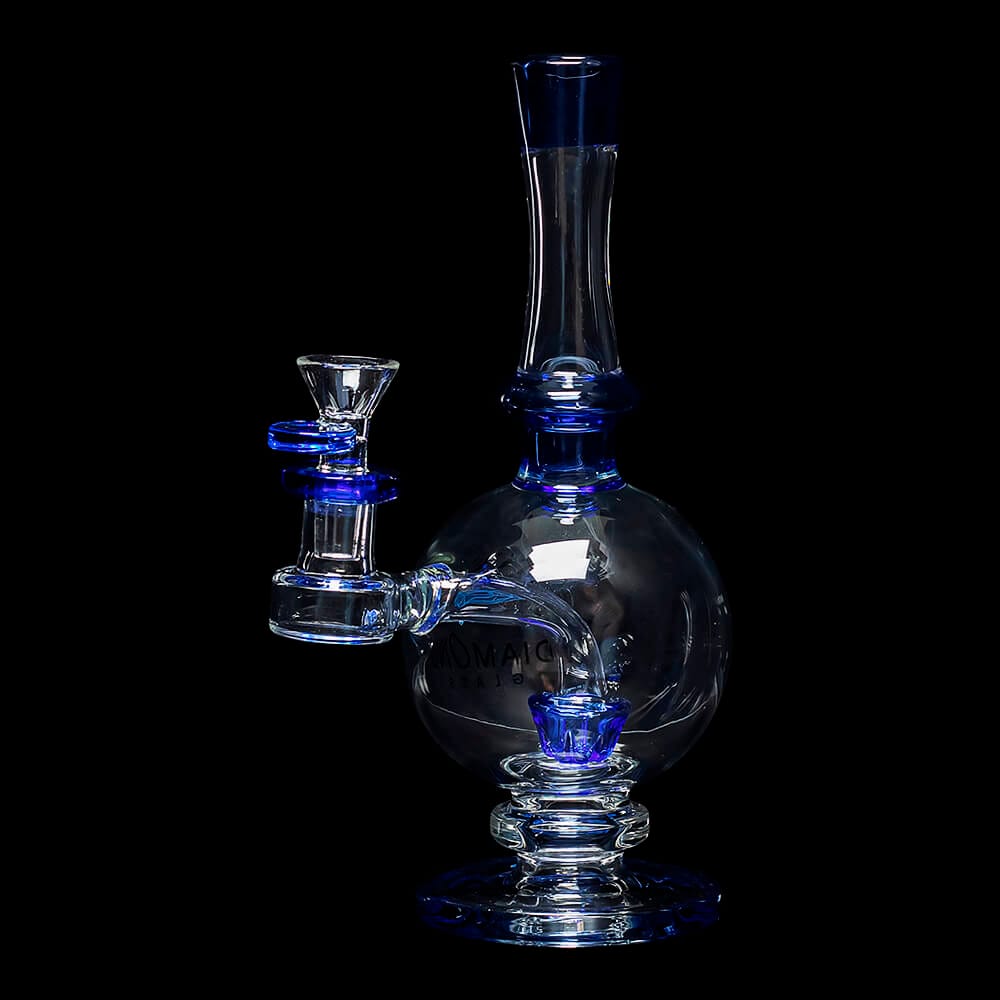 Diamond Glass Cork Water Pipe - Blue Violet - 03