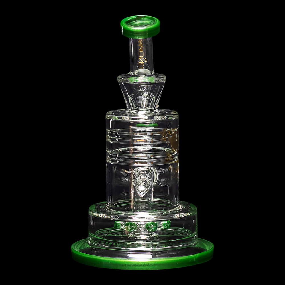 Diamond Glass Cyclon 2 Water Pipe - Green - 06