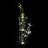 Diamond Glass Diow Duex Water Pipe - Black/Bright Green - 02