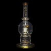 Diamond Glass Flask Inline Water Pipe - Gold - 03