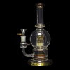 Diamond Glass Flask Inline Water Pipe - Gold - 04