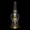 Diamond Glass Flask Inline Water Pipe - Gold - 05