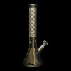 Diamond Glass Gold Karat Beaker Water Pipe - 05