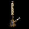 Diamond Glass Gold Karat Beaker Water Pipe - 06