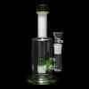 Diamond Glass Icon Pill Water Pipe - White & Green - 04