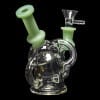 Diamond Glass Microscope Recycler Water Pipe - Mint Green - 03