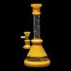 Diamond Glass Mini Twisted Beaker - Topazine - 04