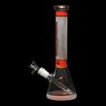 Diamond Glass | Stripes 11.75" Frosted Glass Beaker Bong | Elevate Your Collection with Artistic Flair