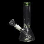 Diamond Glass | Suger 8" Mini Beaker Water Pipe - Green | Your Perfect Starter Bong for Smooth and Cool Hits
