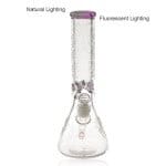 Empire Glassworks | 12" Frosty Floral Beaker - CFL Siriusly | Color Changing Elegance in Every Hit