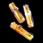 420º Below | Thick Square Gold Fumed Color Changing Frit Glass Hand Pipe | Colorful and Sturdy for Every Smoke