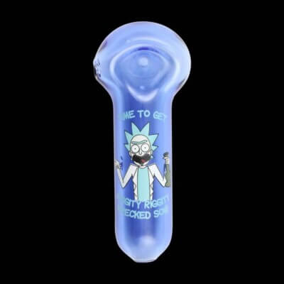 Chameleon Glass Riggity Wrecked Glass Pipe - Blue