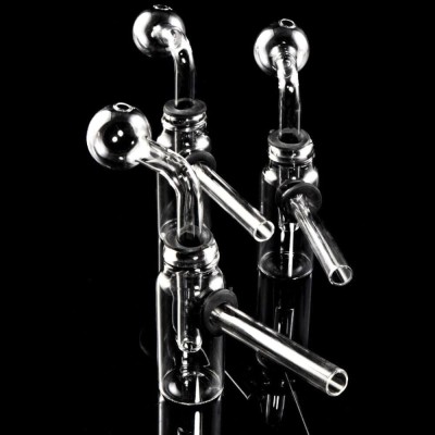 Extra Mini Glass Bottle Oil Burner Bubbler Rig - Made In USA