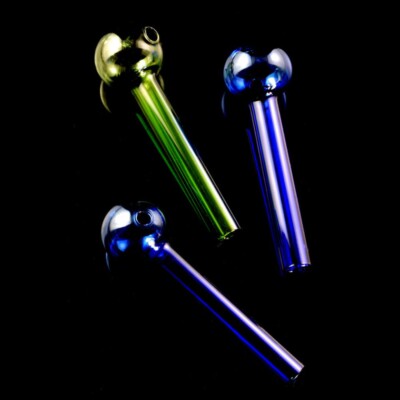 Colored Thick Glass Straight Oil Burner Hand Pipe (1pc) – Made in USA