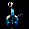 Colored Glass Round Oil Burner Rig - Blue