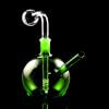 Colored Glass Round Oil Burner Rig - Green