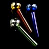 Colored Thick Glass Straight Oil Burner Hand Pipe - 2