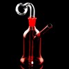Colorful Glass Bell Oil Burner Rig - Red