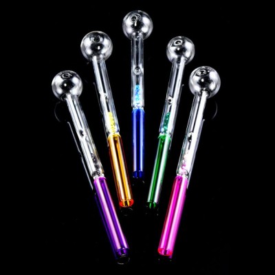 Colorful Glass Oil Burner Pipe With Crystal Filters - 01