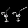 Clear Glass Water Dog Oil Burner Pipe With Base - 02