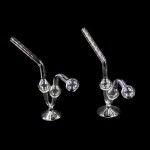 420º Below | Clear Glass Water Dog Oil Burner Pipe With Base | Elevate Your Relaxation Game with Sophistication