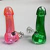 Colored Glass Oil Burner Penis Pipe Rig - 02