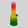 6" Frosted Mini Rasta Water Pipe w/ Oil Burner Attachment - 02
