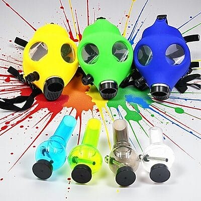 Neon Gas Mask Bong