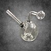 Small Round Base Clear Glass Oil Burner Rig - 01