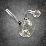 420º Below | Small Round Base Clear Glass Oil Burner Rig