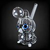 Thick Clear Glass Owl Oil Burner Rig - 04