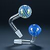 14mm Thick Fumed Glass Oil Burner Attachment - Color Swirl - 01