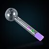 4" Glass Oil Burner Pipe With Colored Beads - 02
