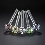 4" Polka Dot Heavy Glass Oil Burner Pipe (1pc)