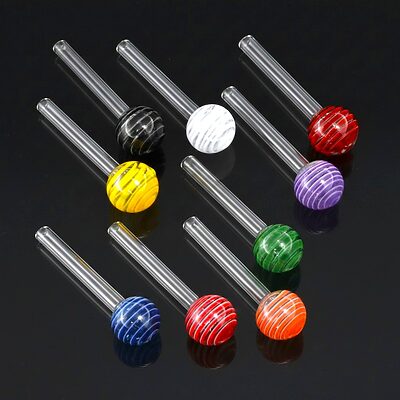 4" Spiral Color Heavy Glass Oil Burner Pipe - 01