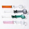 6" Colorful Thick Glass Skull Oil Burner Pipe - 01