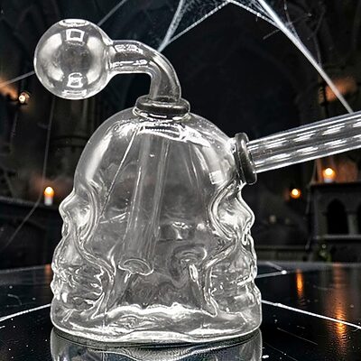 Double Skull Face Oil Burner Pipe Rig - 01
