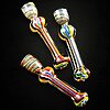 Rasta Swirl Color Changing Fumed Glass Chillum - 01